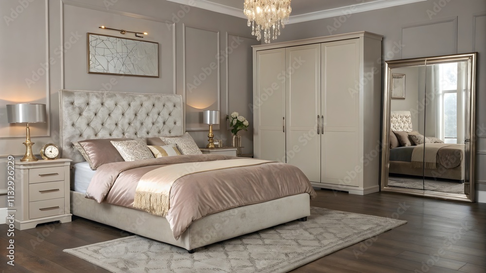 Fototapeta premium Contemporary Loft Bedroom with Urban Chic 