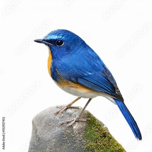 Tarsiger rufilatus: The Stunning Orange-Flanked Bush-Robin in Isolation photo