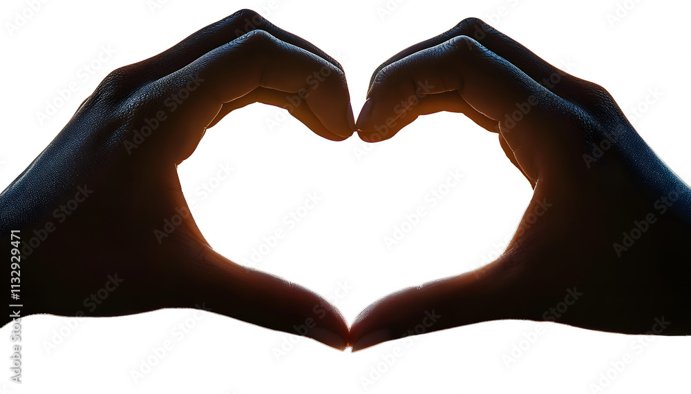 Obraz premium minimalistic heart shape made with hands