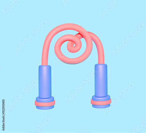 3D Pink and Blue Jump Rope Illustration