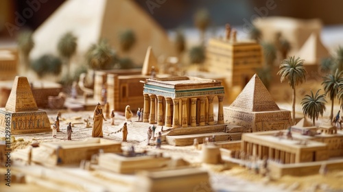 miniature of classic egypt on white background photo