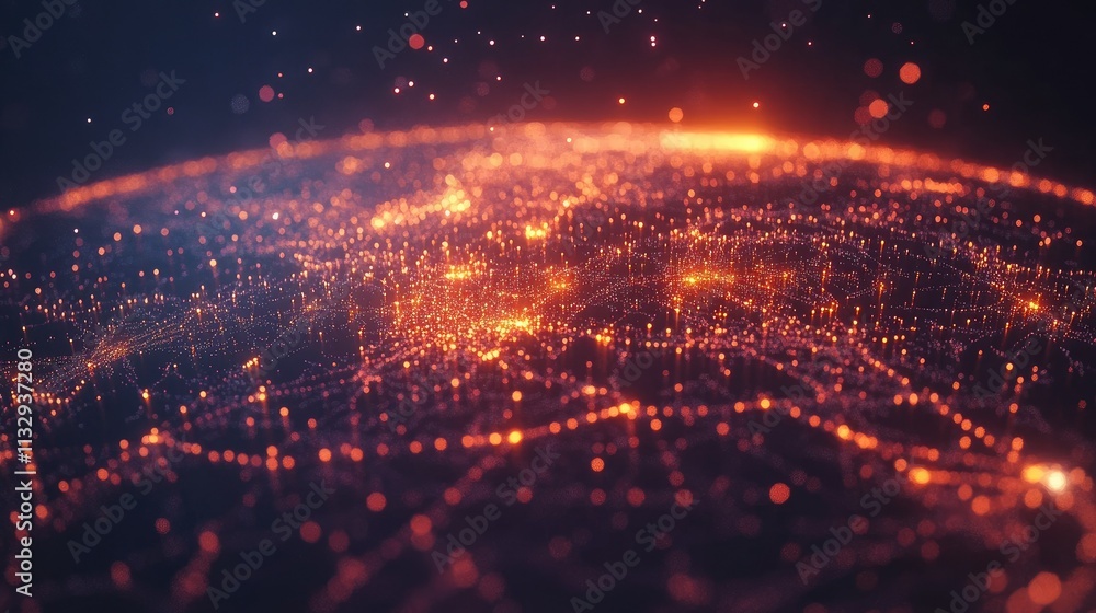 Obraz premium Global Network: A Digital World Illuminated