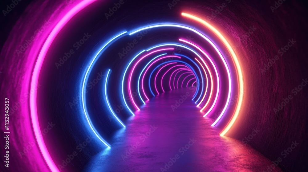 Fototapeta premium Neon light spirals