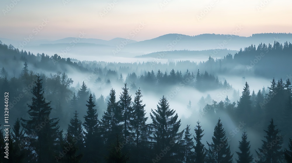 Fototapeta premium Black forest landscape at the dawn, germany