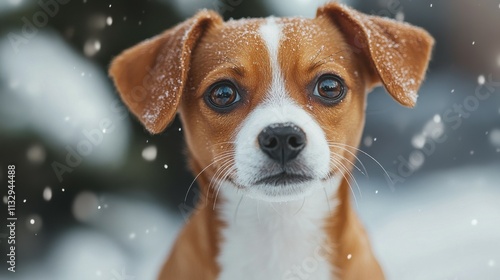 Portrait of an adorbale mixed breed puppy photo