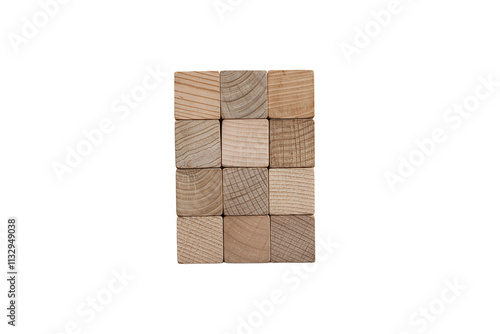 Wooden mosaic square panel. photo