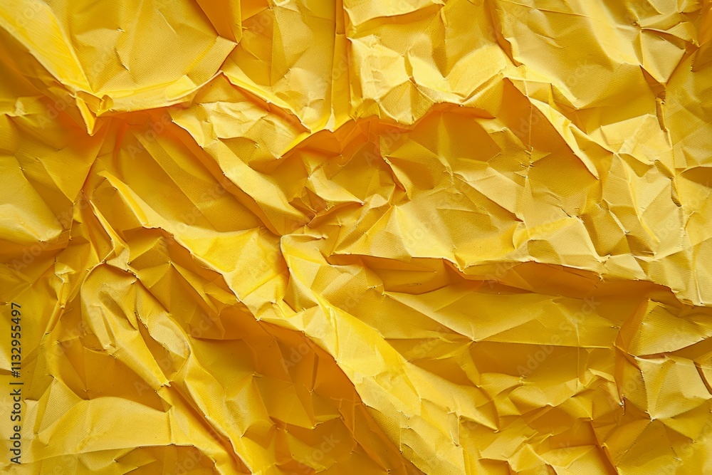 Photo of Crumpled sheet of yellow paper. Background texture for backdrops or mapping Photo of Crumpled sheet of yellow paper. Background texture for backdrops or mapping