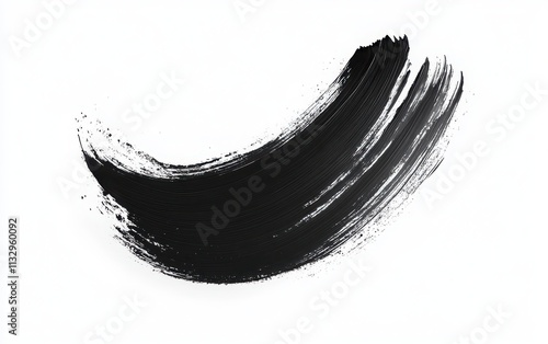 A minimalist black brush stroke illustration rendered in a vector clipart style on a white background, showcasing bold outlines, sharp details, dynamic lighting photo