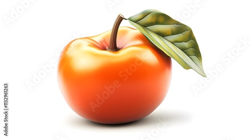 3D Persimmon icon on a white background