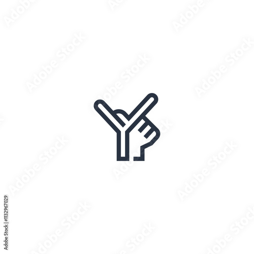 Y letter pointing hand logo idea.