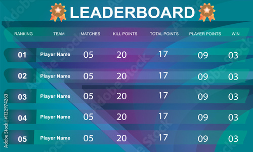 creative game leaderboard with abstract background vector