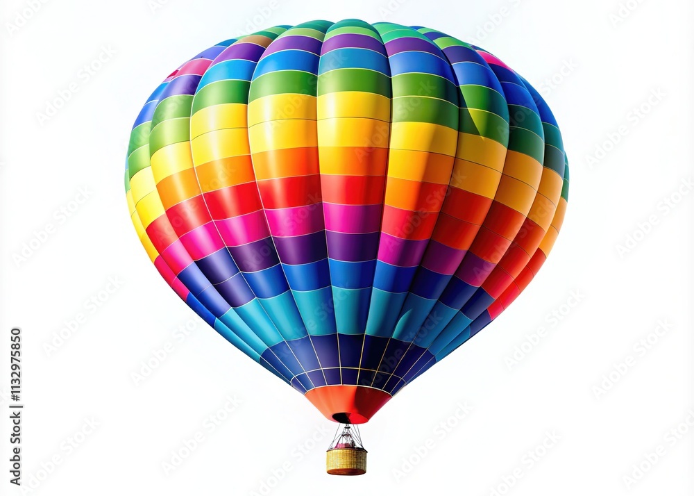Naklejka premium Colorful Hot Air Balloon, Aerial Photography, Isolated Background