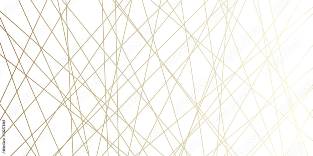 Fototapeta premium Abstract beautiful perfect random lines background. abstract golden lines with white background creative geometric triangle shape. perfect random abstract line background. Vector luxury style. 