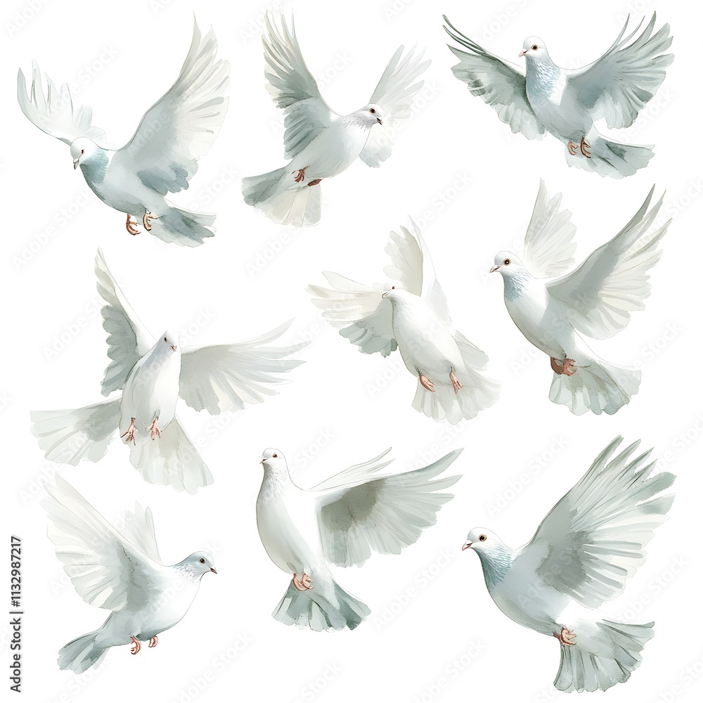 Obraz premium A stunning white dove set in nature’s peaceful setting.