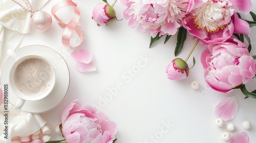 bouquet of pink and white tulips