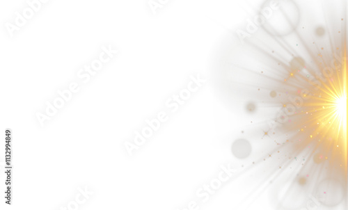 Png lens explosion, spark, spark. Glowing bright light explosion effect. Crystal The effect of a bright flickering flash of light on a transparent background with rays . Png Vector illustration. 