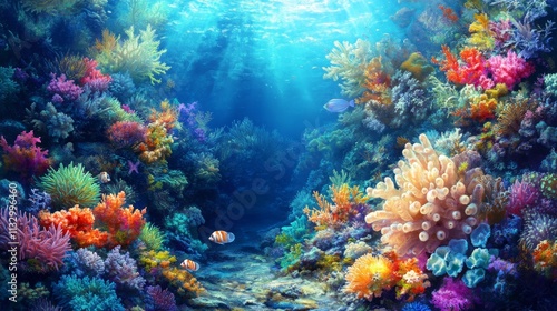 Vibrant coral reef exploration underwater ocean nature photography colorful marine life scenic view environmental awareness