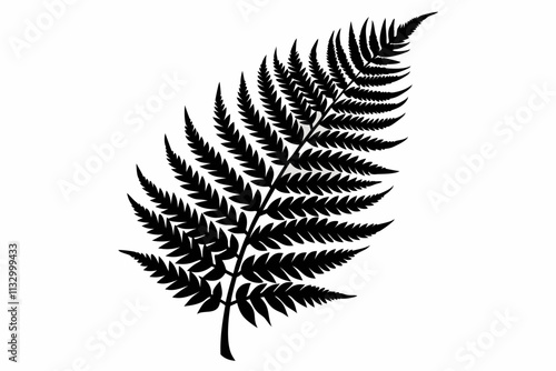 Fern leaf vector silhouette of a forest fern leaf. Maori Fern Vector. Leaf fern silhouette icon vector illustration
