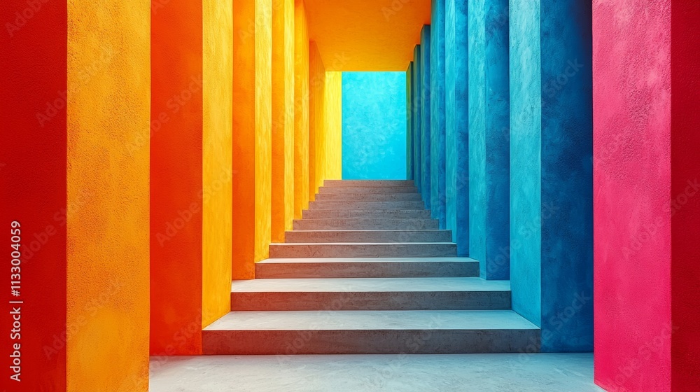 Fototapeta premium Colorful architectural corridor
