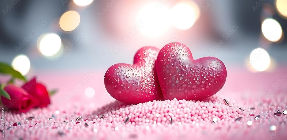 Romantic Pink Hearts Background, Valentine's Day Romantic Pink Hearts Background, Valentine's Day