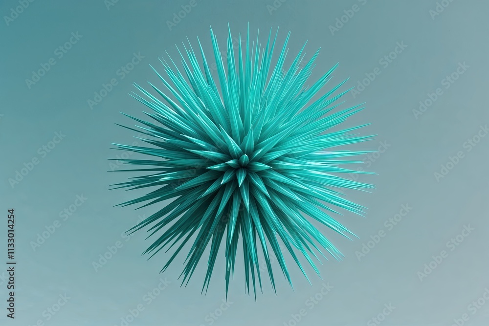 Obraz premium Radiant Teal Explosion on Crisp White Backdrop