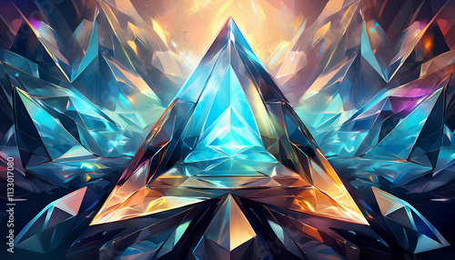 Abstract background of crystal triangl photo