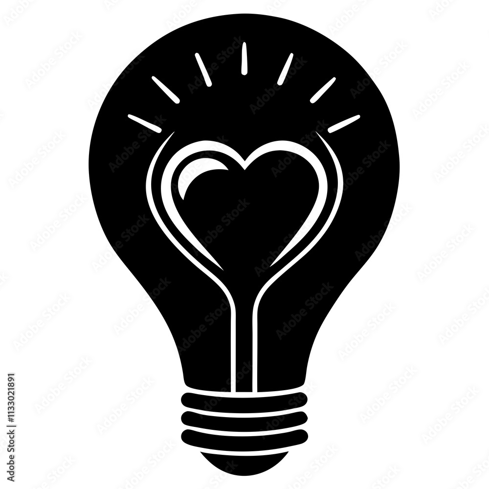 Fototapeta premium light bulb with heart