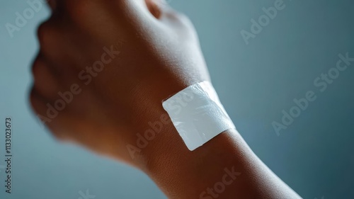 A closeup of a hand applying a topical ointment labeled for osteoarthritis pain relief photo