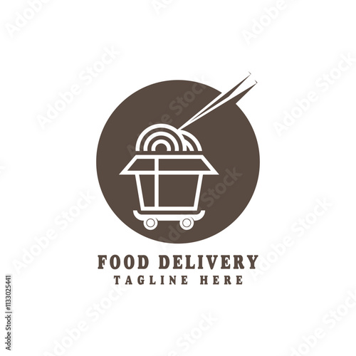 Food delivery catering fast food logo vector