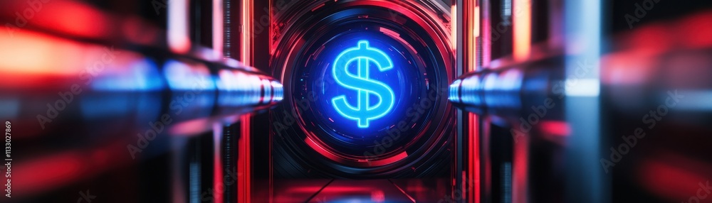 A vibrant neon dollar sign illuminated in a futuristic tunnel, symbolizing finance and economic growth in a dynamic environment. A vibrant neon dollar sign illuminated in a futuristic tunnel, symbolizing finance and economic growth in a dynamic environment.