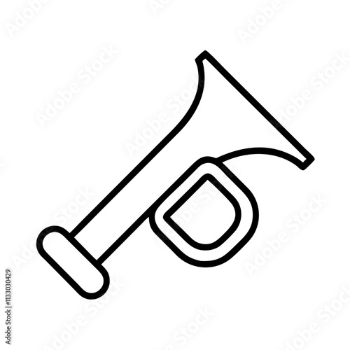 bugle icon, memorial day line art, memorial day icon - simple black line art icon of bugle, for memorial day celebrations memorial day vector art.