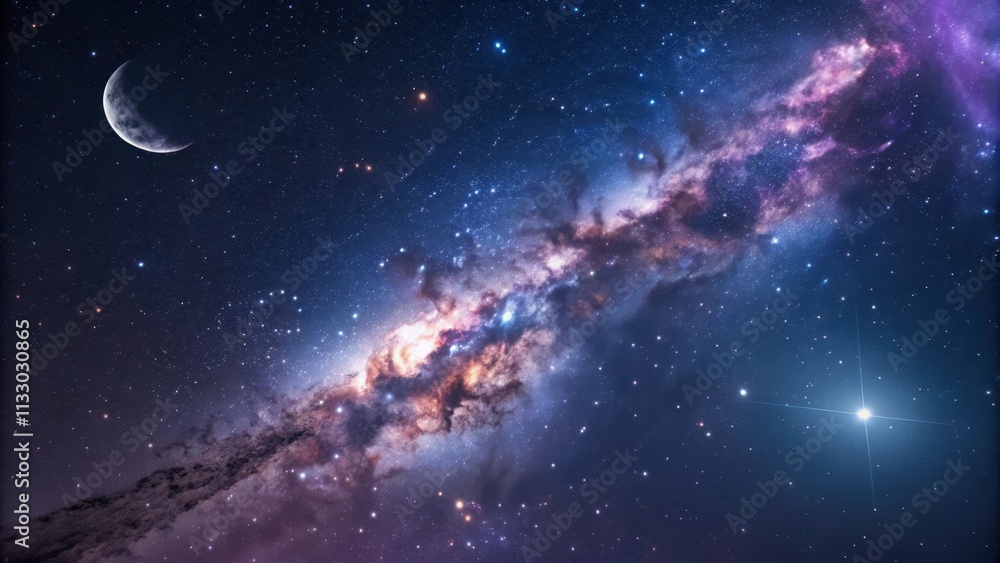 Fototapeta premium Dramatic Galactic Starfield with Dense Glowing Elements