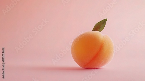 Wallpaper Mural Fresh Peach with Fuzzy Skin on Soft Pink Background Torontodigital.ca