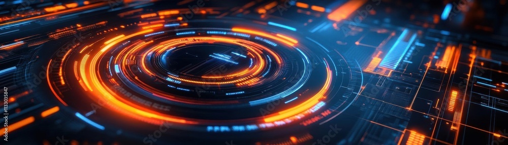 Obraz premium Motion velocity dashboard flat design top view physics dynamics theme 3D render vivid