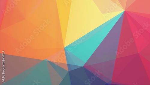 Abstract geometric colorful background with vibrant triangular shapes and gradients