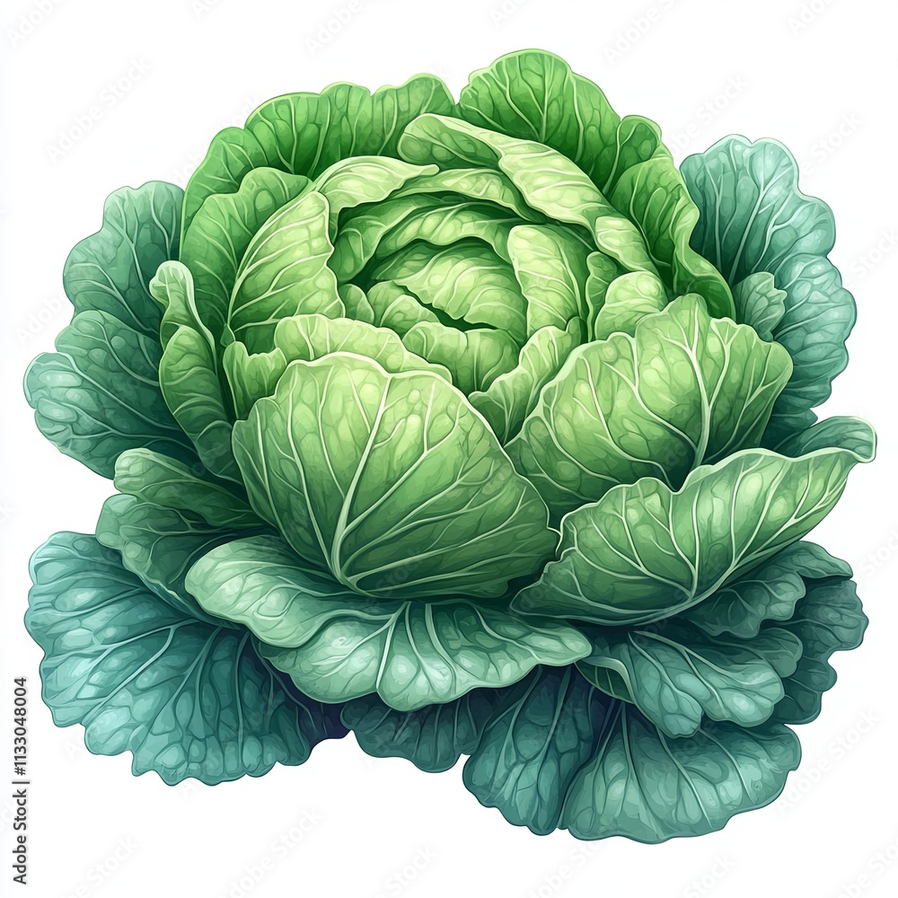 Obraz premium Colorful cabbage illustration