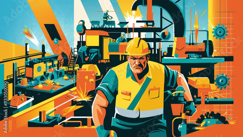 illustration of activities in industry