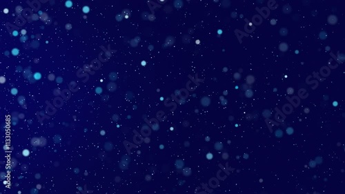 Blue bokeh particles glitter awards dust gradient abstract background. Futuristic glittering in space on blue background.