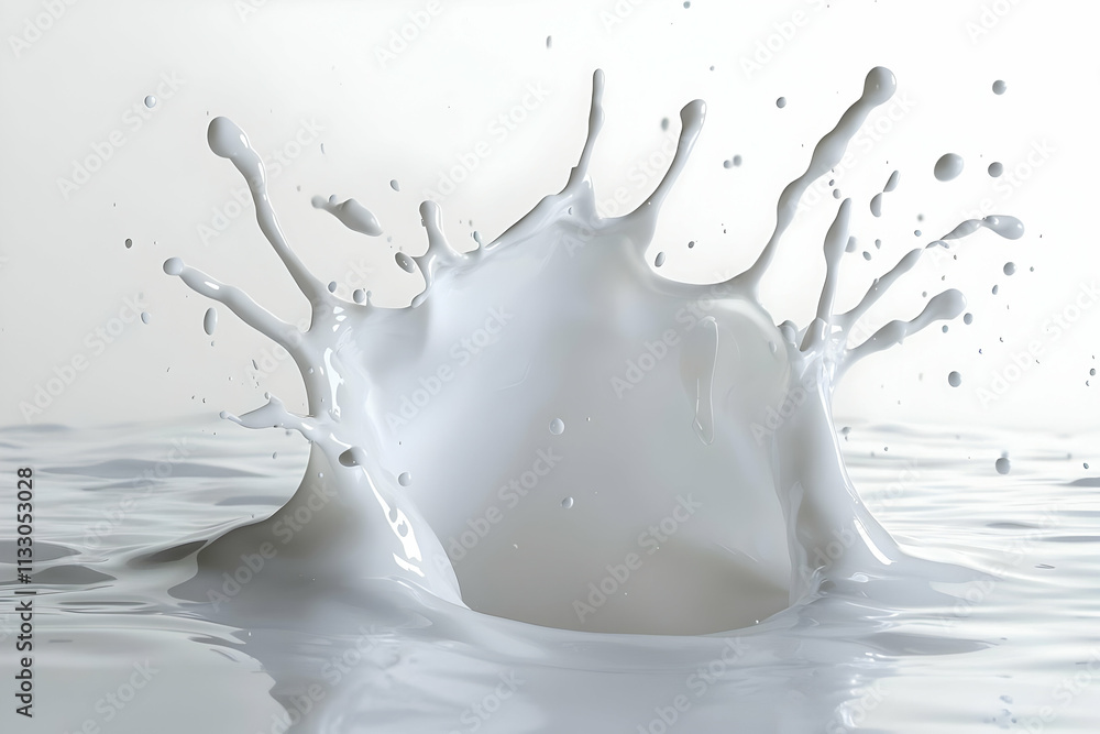 Mid-air milk splashes freeze in time, detailed and captured against a stark transparent backdrop. Mid-air milk splashes freeze in time, detailed and captured against a stark transparent backdrop.