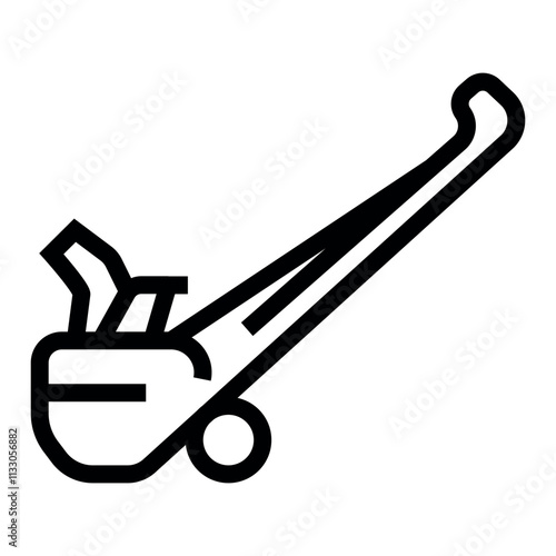 Electric Snowblower line black icon. Vector isolated button.