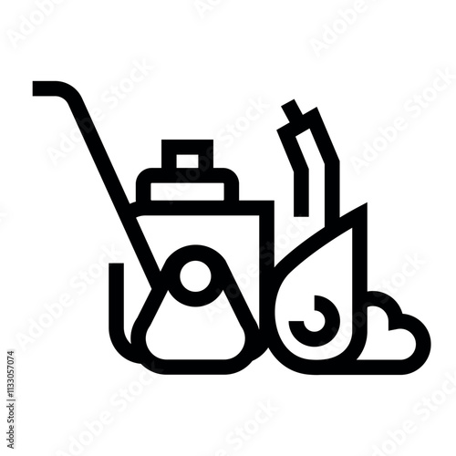 Snow Blower line black icon. Vector isolated button.