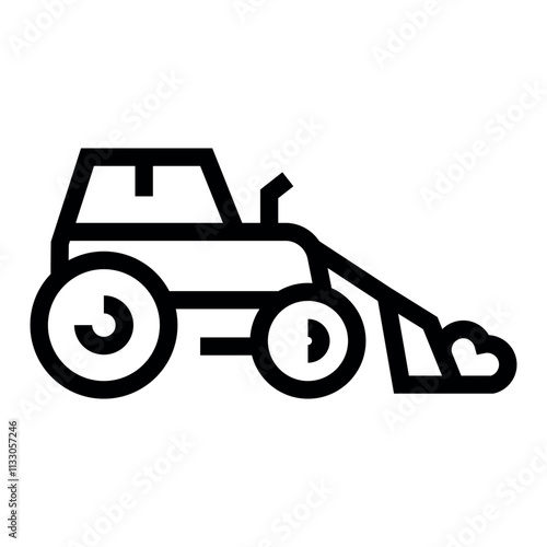 Snow Loader line black icon. Vector isolated button.