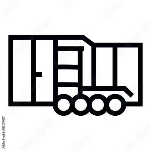 Snowplow line black icon. Vector isolated button.