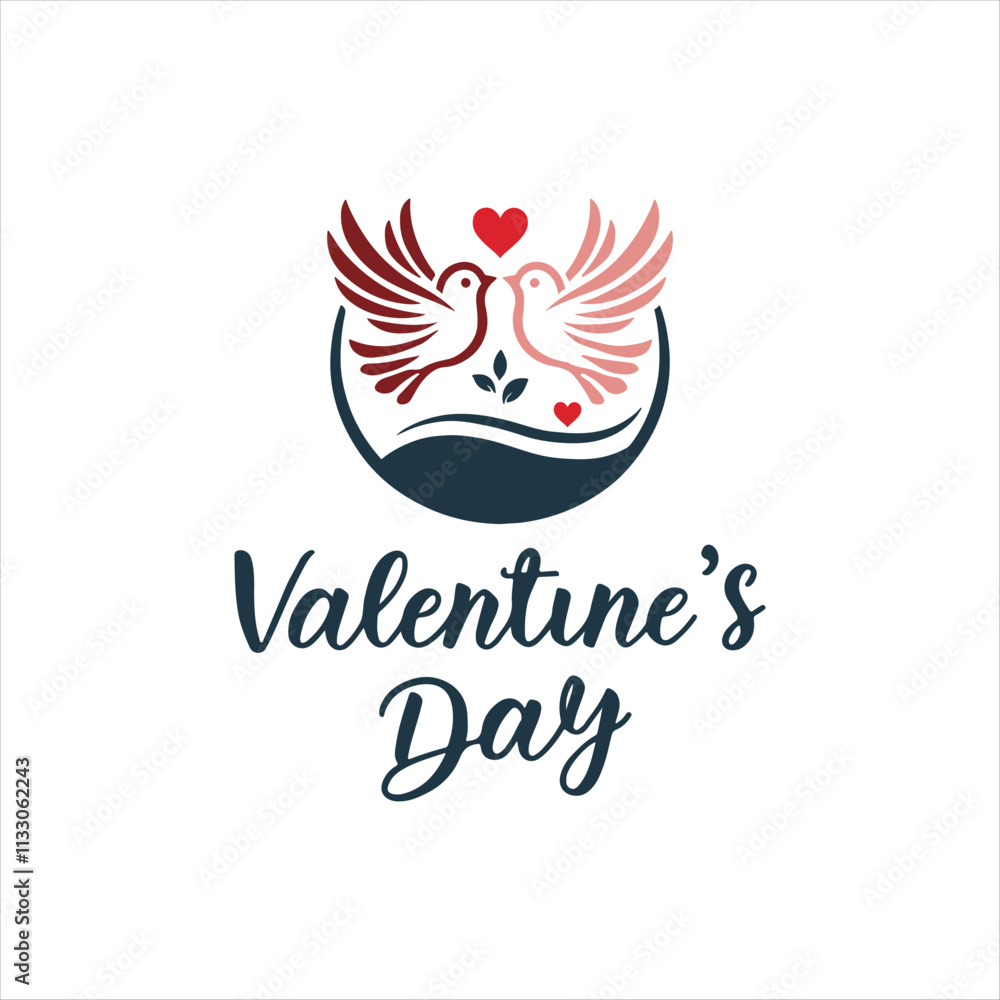 Obraz premium happy valentine's day typography vector logo design