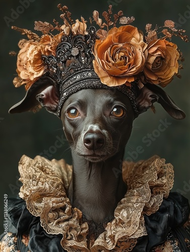 Dog Portrait in Historical Costume photo