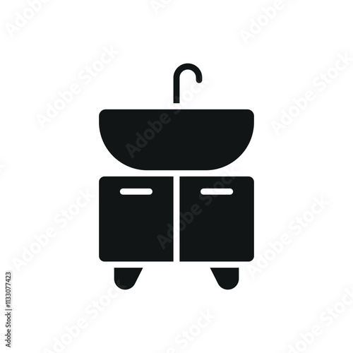 Vanity set sink icon featuring clean lines and functional aesthetics, ideal for showcasing bathroom accessories, plumbing services, or lifestyle content