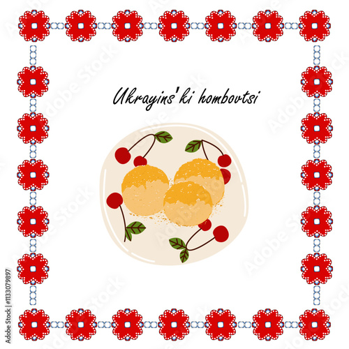Ukrainian Gomboys. Delicious, aromatic homemade gombovki served in a plate. Ukrainian national cuisine