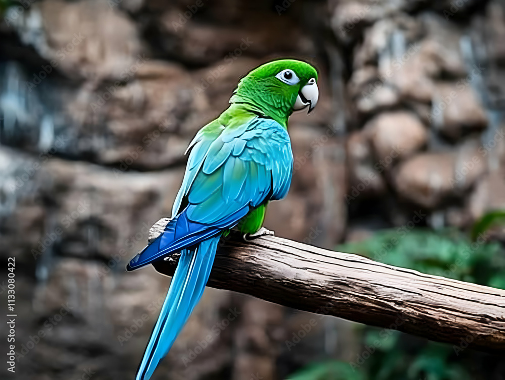 Obraz premium Vibrant Blue-Green Parrot Illustration