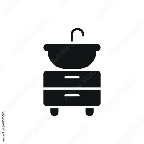 Vanity set sink icon featuring clean lines and functional aesthetics, ideal for showcasing bathroom accessories, plumbing services, or lifestyle content