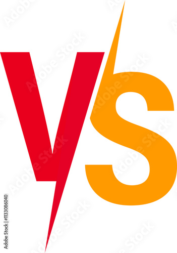 Red and Orange VS Symbol on Black
